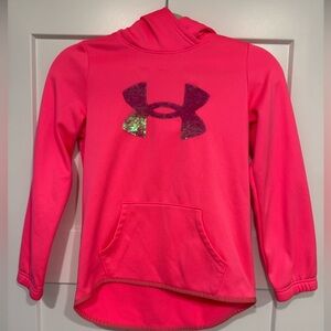 Big girls size Medium| Under Armour | Hoodie | Sequins flip